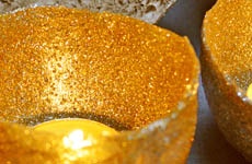 Gold and glitter paint