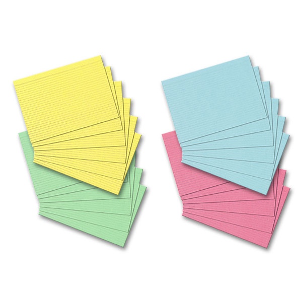 Karteikarten, DIN A7, liniert, farbig sortiert - jetzt kaufen bei  architekturbedarf.de